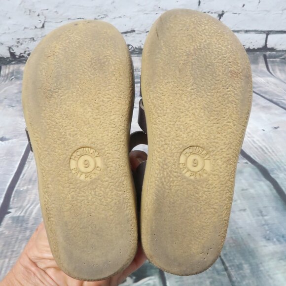 SUN SAN BROWN LEATHER SANDALS SIZE 9 - Picture 4 of 5